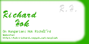 richard hok business card